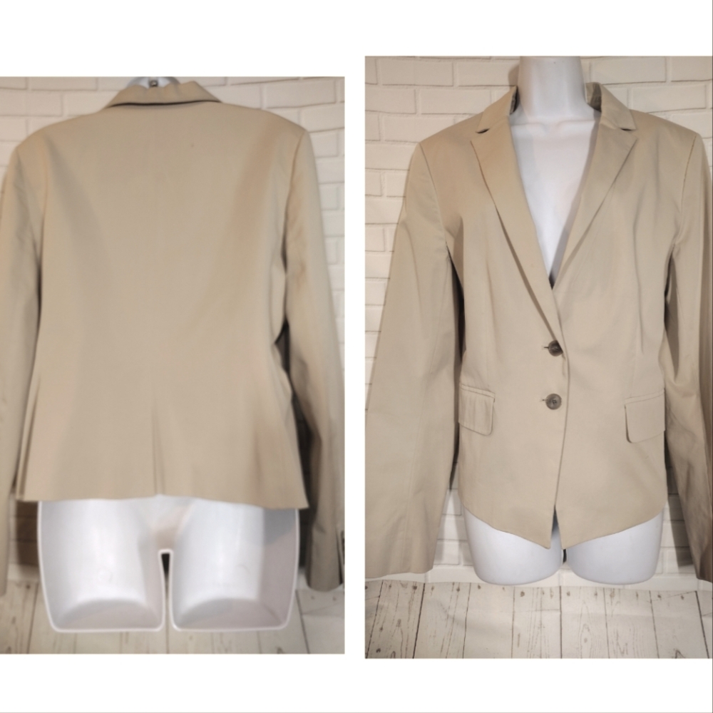 Ann Taylor Classic Tan Women's Blazer Suit Jacket Business Work Attire
